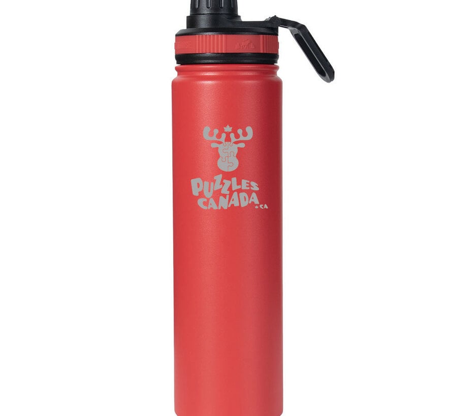 Puzzles Canada - Chilly Moose 24oz Brunswick Bottle - Canoe Red