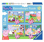 Ravensburger Peppa Pig Puzzle: 12, 16,  20, 24pcs  XXL - 4 in a Box