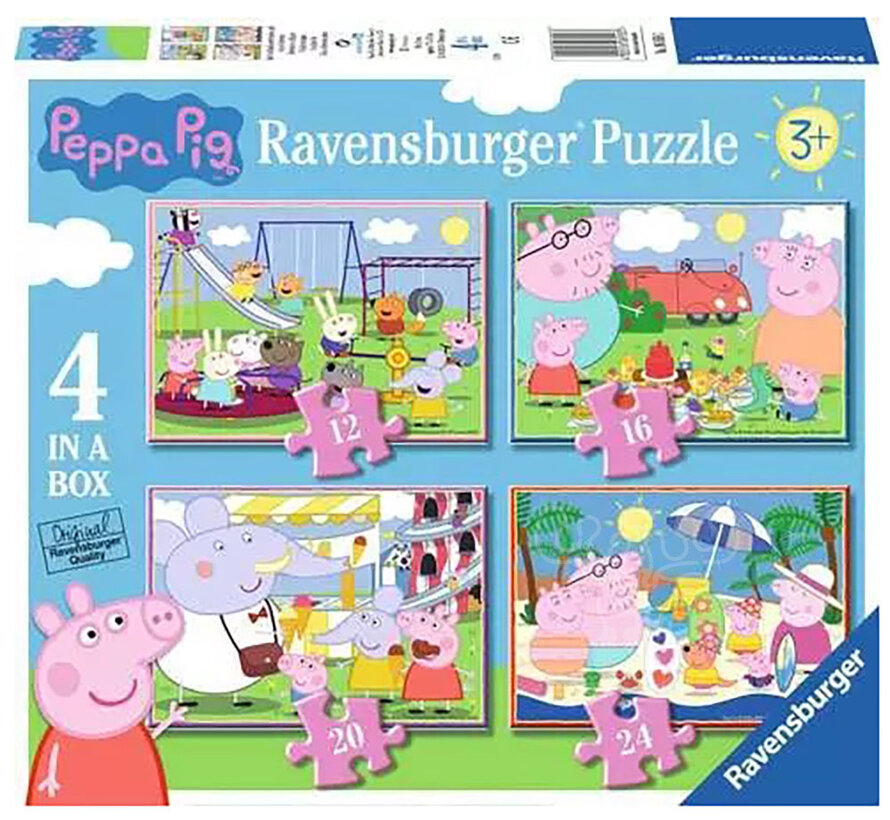 Ravensburger Peppa Pig Puzzle: 12, 16,  20, 24pcs  XXL - 4 in a Box