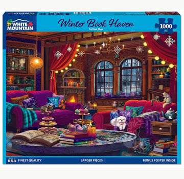 White Mountain White Mountain Winter Book Haven Puzzle 1000pcs