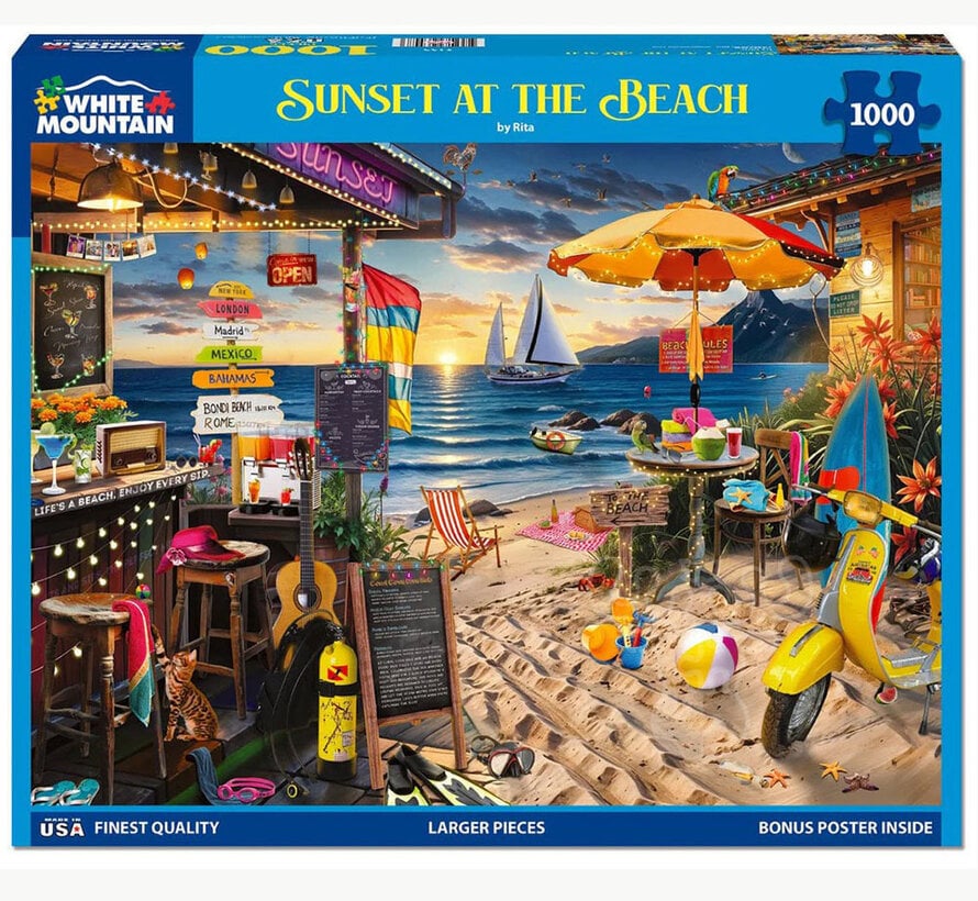 White Mountain Sunset at the Beach Puzzle 1000pcs