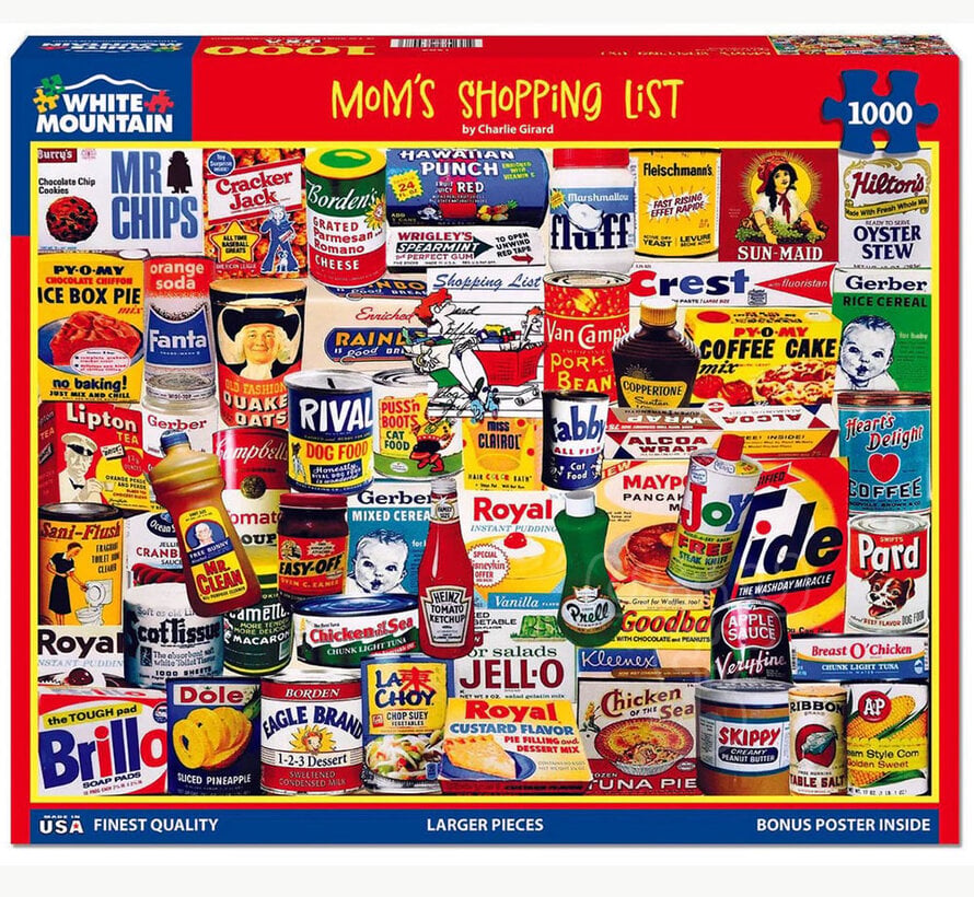 White Mountain Mom's Shopping List Puzzle 1000pcs