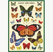 Cavallini Cavallini Happy Birthday Butterflies Greeting Card Puzzle 60pcs