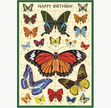 Cavallini Cavallini Happy Birthday Butterflies Greeting Card Puzzle 60pcs
