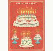 Cavallini Cavallini Happy Birthday Cake Greeting Card Puzzle 60pcs