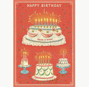Cavallini Cavallini Happy Birthday Cake Greeting Card Puzzle 60pcs