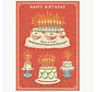 Cavallini Happy Birthday Cake Greeting Card Puzzle 60pcs