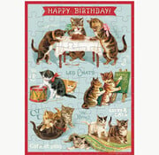 Cavallini Cavallini Happy Birthday Cat's Play Greeting Card Puzzle 60pcs