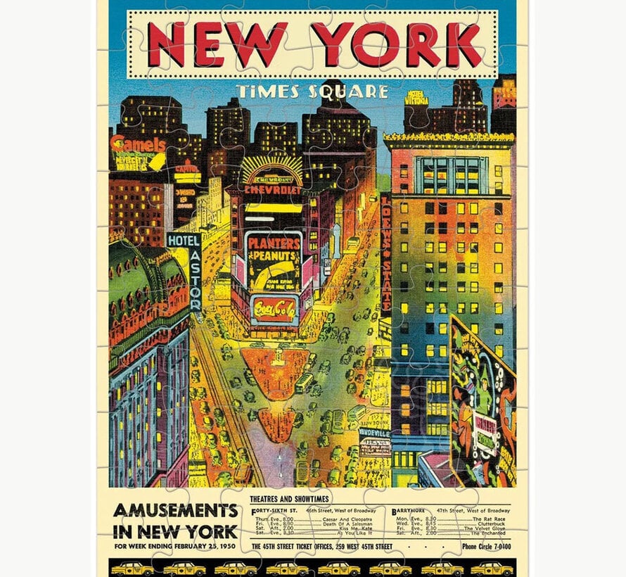 Cavallini New York City -Times Square Greeting Card Puzzle 60pcs