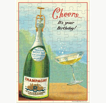 Cavallini Cavallini Happy Birthday Champagne Greeting Card Puzzle 60pcs