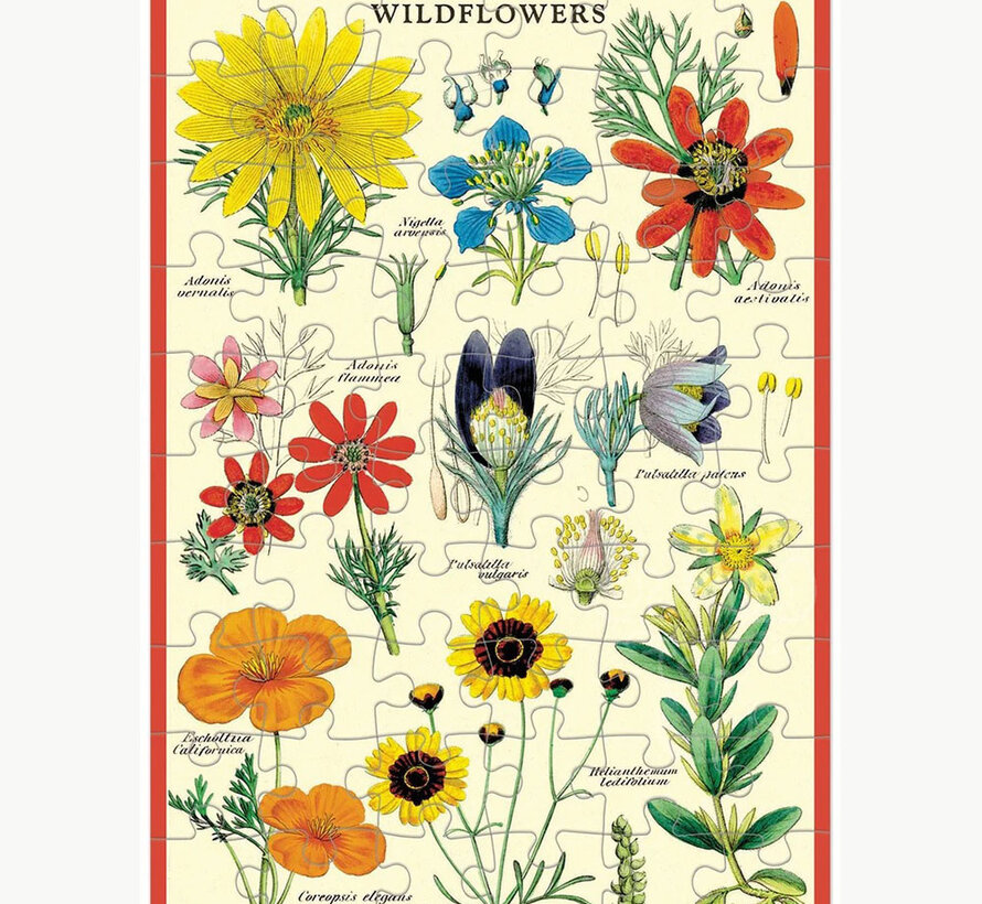 Cavallini Wildflowers Greeting Card Puzzle 60pcs