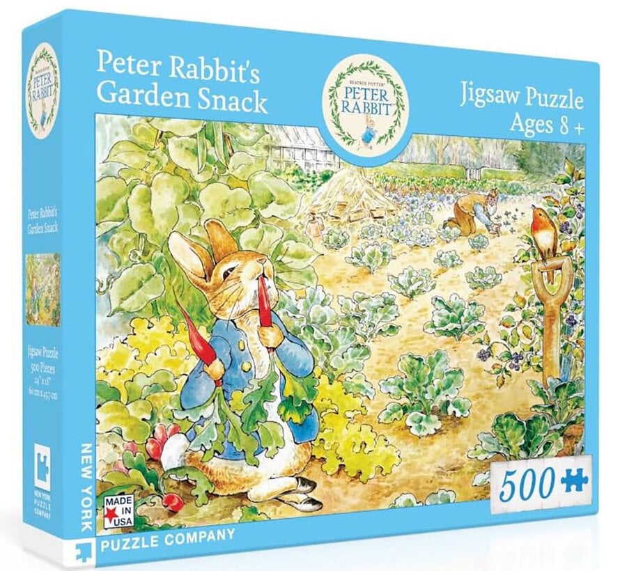 New York Puzzle Co. Peter Rabbit: Peter Rabbit's Garden Snack Puzzle 500pcs