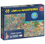 Jumbo Jumbo Jan van Haasteren - The Music Shop & Holiday Jitters Puzzle 2 x 1000pcs