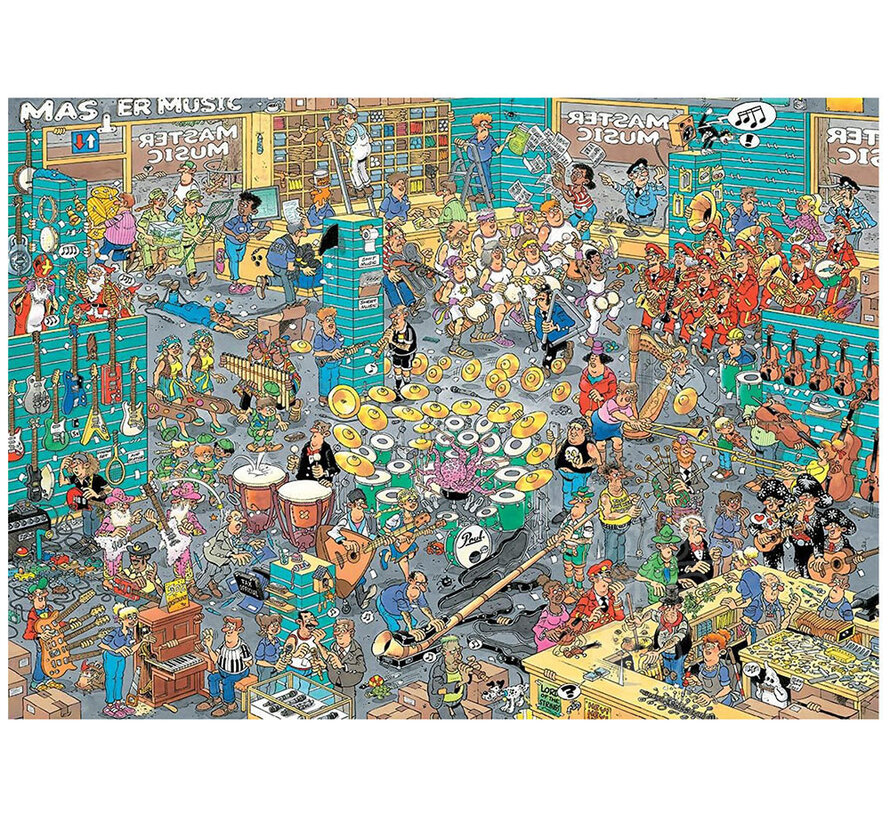 Jumbo Jan van Haasteren - The Music Shop & Holiday Jitters Puzzle 2 x 1000pcs