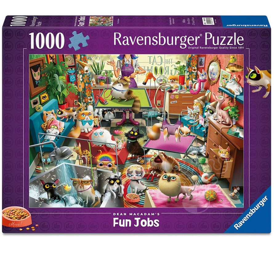 FINAL SALE  Ravensburger Dean MacAdam: The Cat Groomer Puzzle 1000pcs