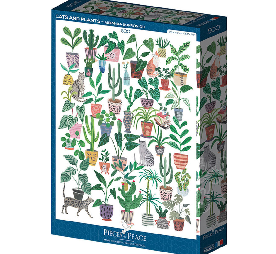 Pieces & Peace Cats and Plants Puzzle 500pcs