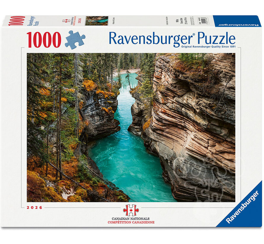 FINAL SALE Ravensburger Athabasca Falls, Canada Puzzle 1000pcs Canadian JPA Nationals 2026 Teams Division Qualifier 2