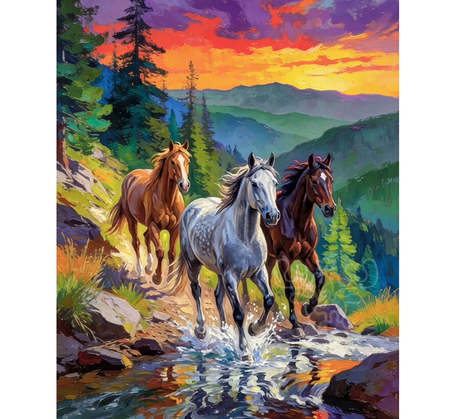 Springbok Wild Horses at Sunset Puzzle 500pcs
