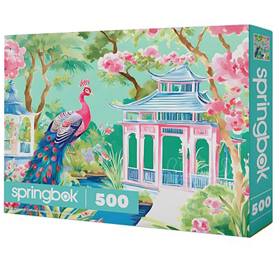 Springbok Pink Peacock Oasis Puzzle 500pcs