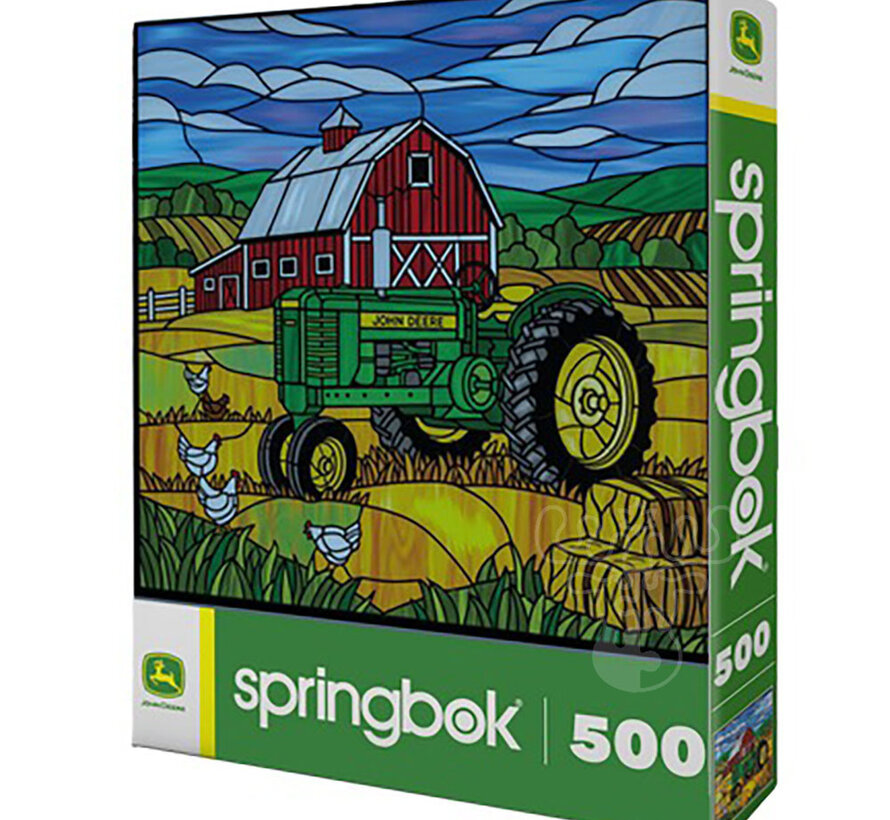Springbok John Deere Stained Glass Farm Puzzle 500pcs