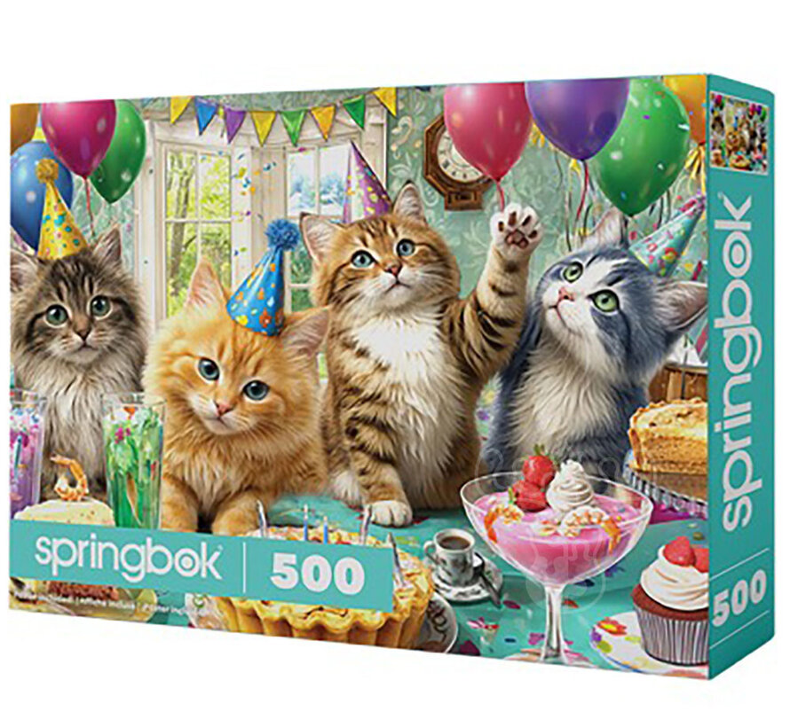 Springbok Cat Birthday Party Puzzle 500pcs
