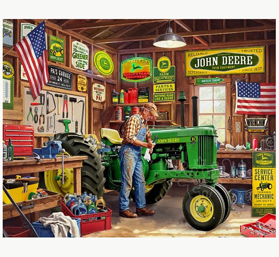 Springbok John Deere Grandpa's Garage Puzzle 1000pcs