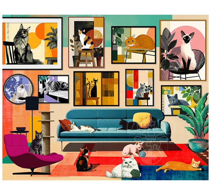 Springbok Mid-Century Cats Puzzle 1000pcs