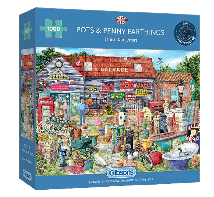 Gibsons Pots & Penny Farthings Puzzle 1000pcs RETIRED