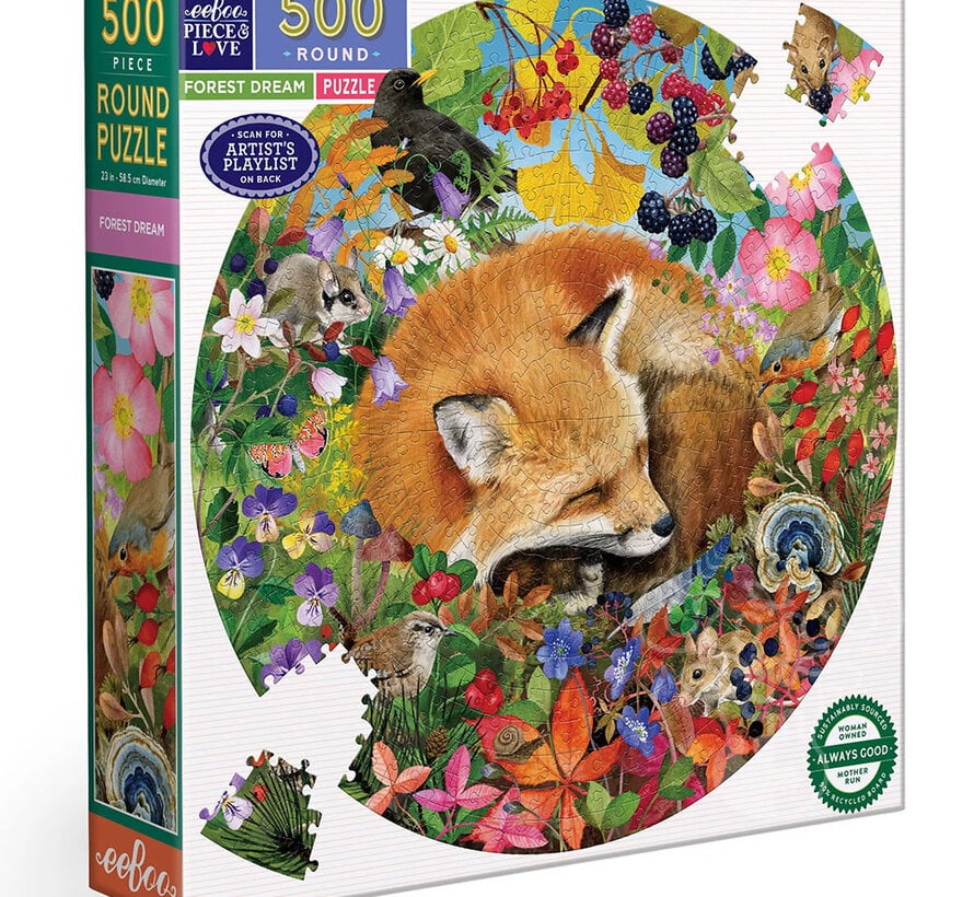 eeBoo Forest Dream Round Puzzle 500pcs