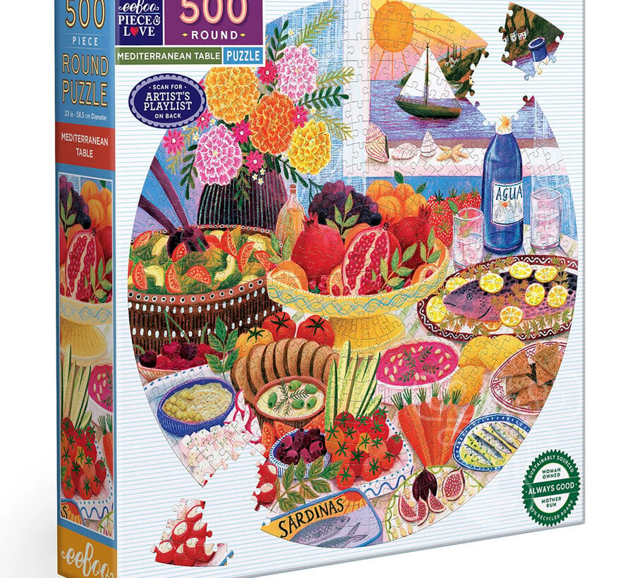 eeBoo Mediterranean Table Round Puzzle 500pcs