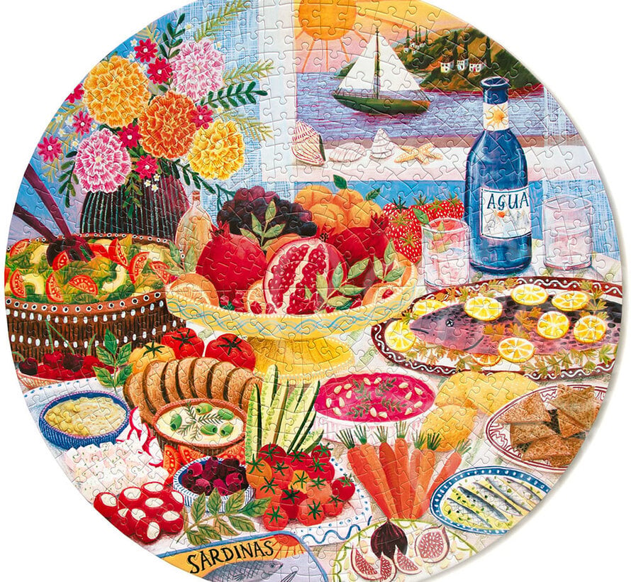 eeBoo Mediterranean Table Round Puzzle 500pcs