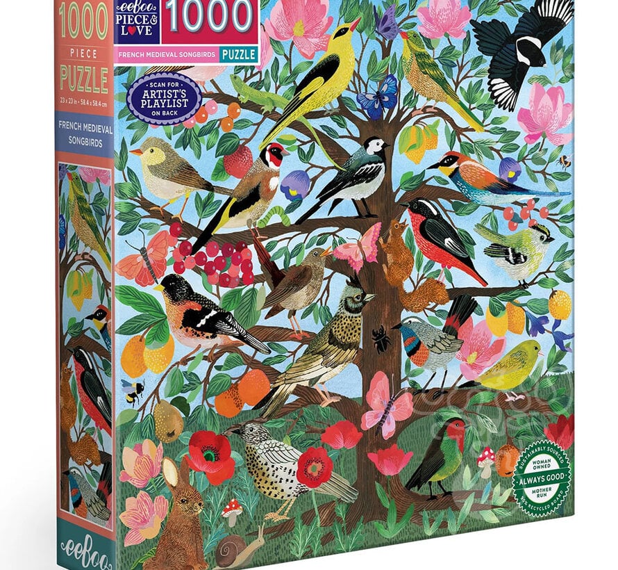 eeBoo French Medieval Songbirds Puzzle 1000pcs