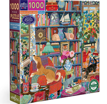 EeBoo eeBoo English Cottage Library Puzzle 1000pcs