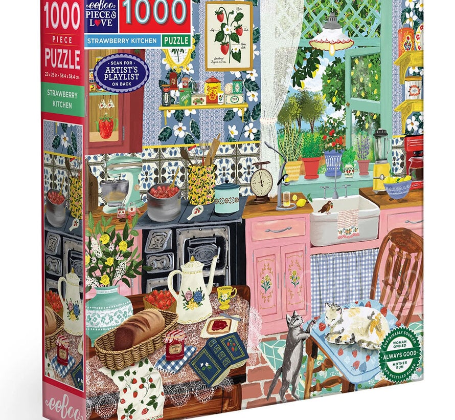 eeBoo Strawberry Kitchen Puzzle 1000pcs