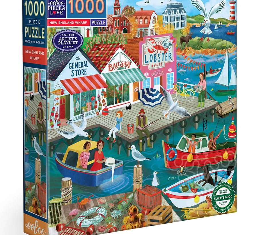 eeBoo New England Wharf Puzzle 1000pcs