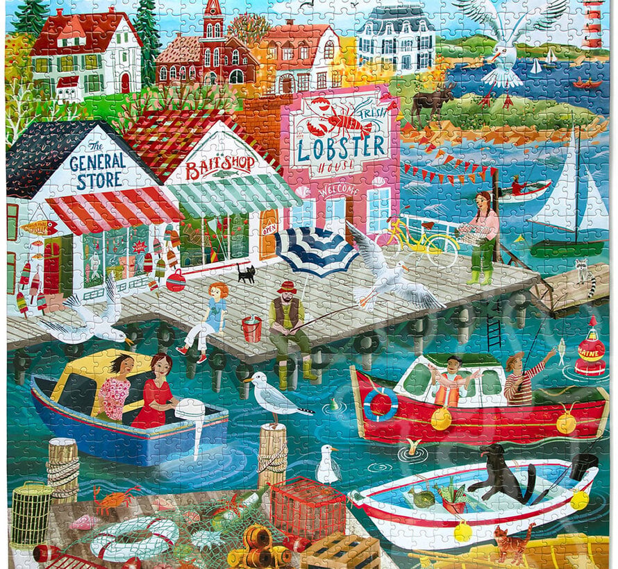 eeBoo New England Wharf Puzzle 1000pcs