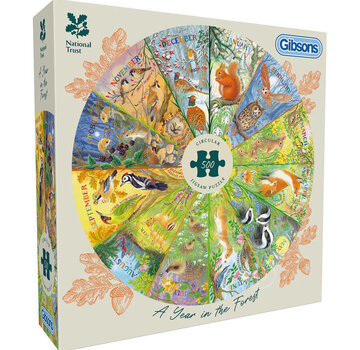 Gibsons Gibsons A Year in the Forest, National Trust Circular Puzzle 500pcs