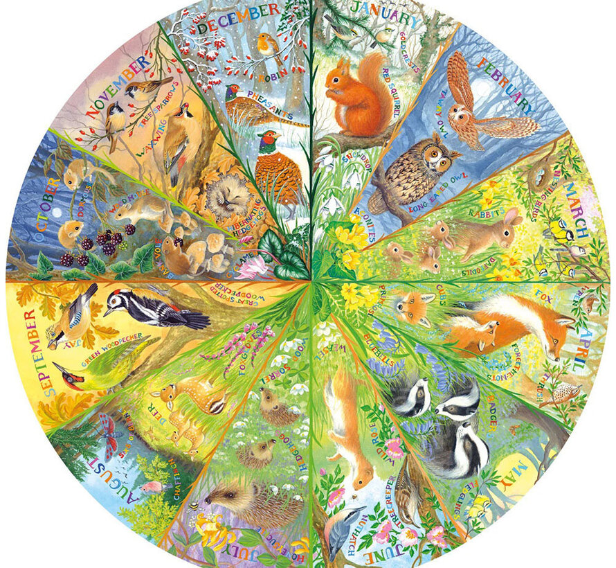 Gibsons National Trust: A Year in the Forest Circular Puzzle 500pcs