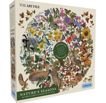 Gibsons Gibsons The Art File: Nature's Seasons Circular Puzzle 500pcs