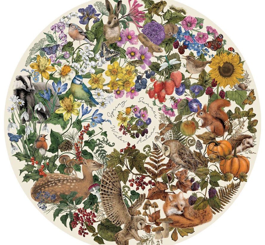 Gibsons The Art File: Nature's Seasons Circular Puzzle 500pcs