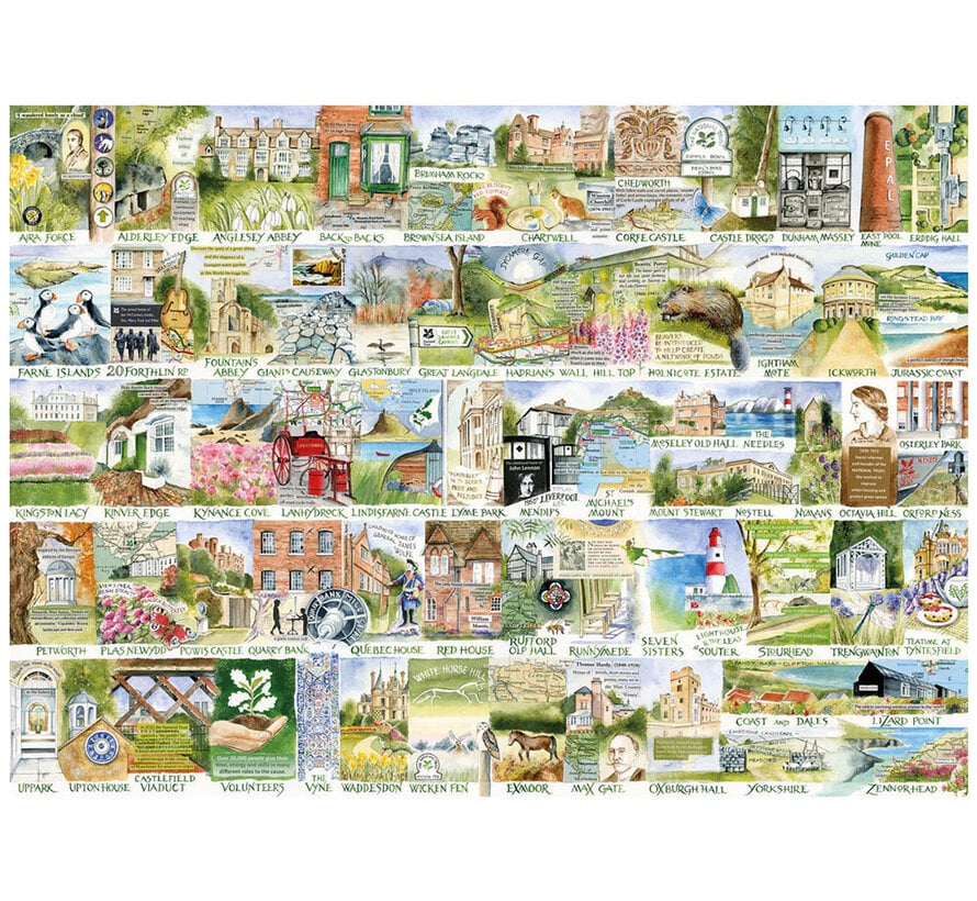Gibsons National Trust: Landmarks & Landscapes Puzzle 1000pcs