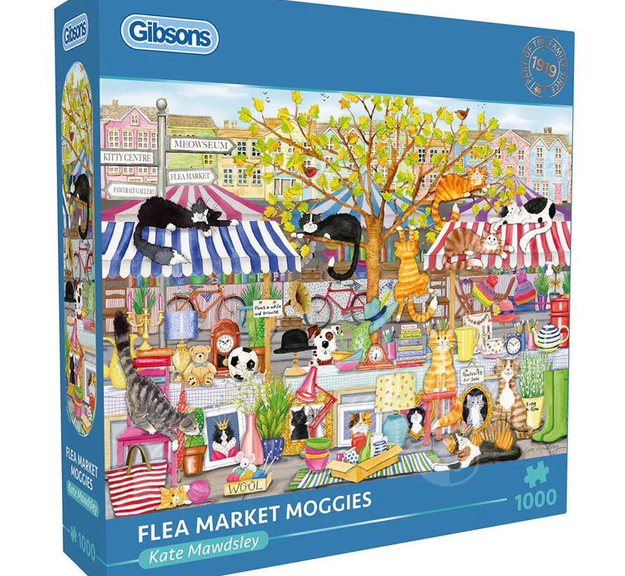 Gibsons Flea Market Moggies Puzzle 1000pcs