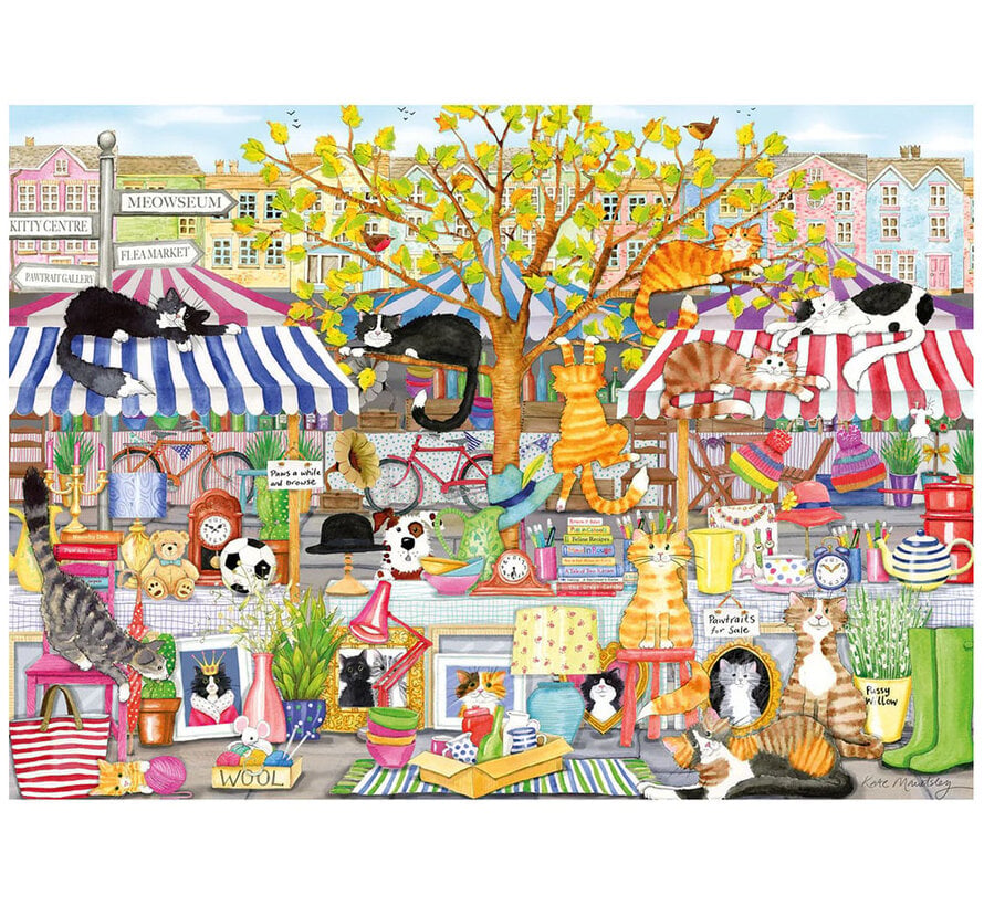 Gibsons Flea Market Moggies Puzzle 1000pcs