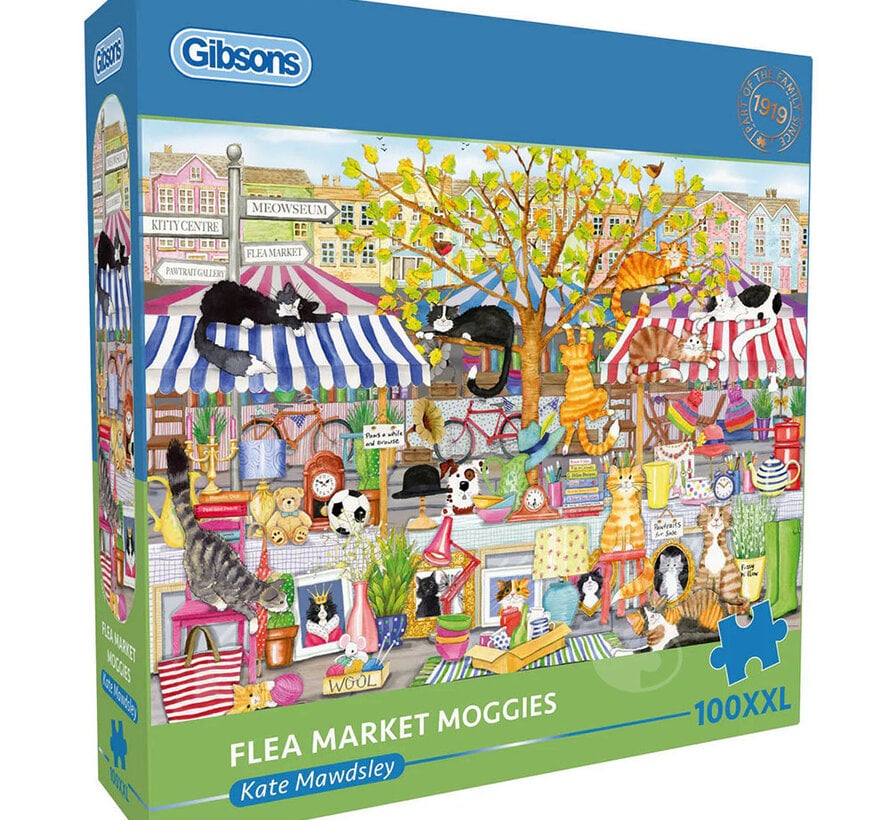 Gibsons Flea Market Moggies Puzzle 100pcs XXL