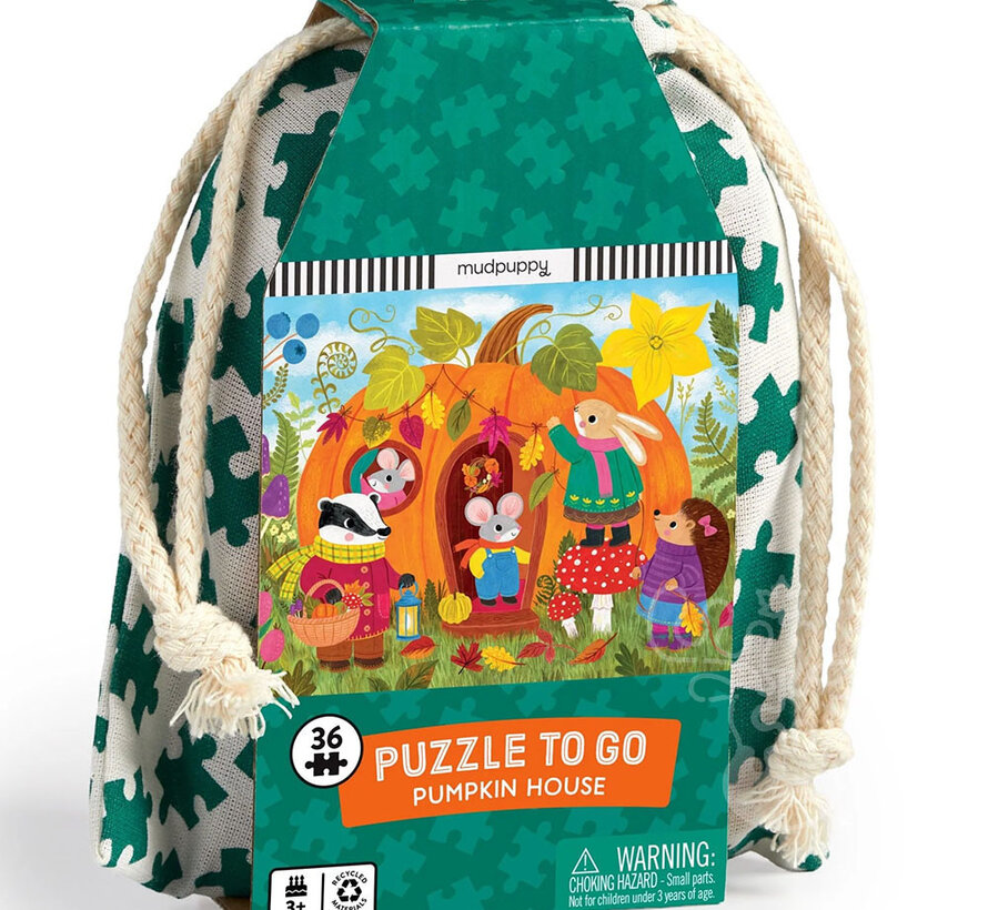 Mudpuppy Puzzle to Go Pumpkin House Puzzle 36pcs