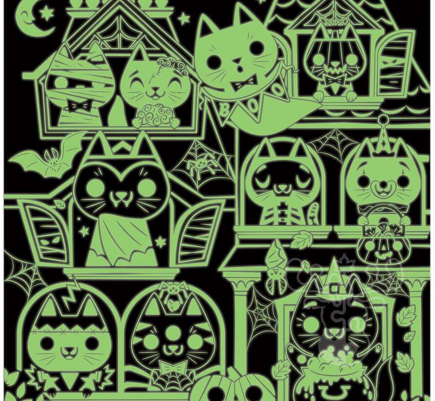 Mudpuppy Glow in the Dark Haunted House Cats Puzzle 300pcs
