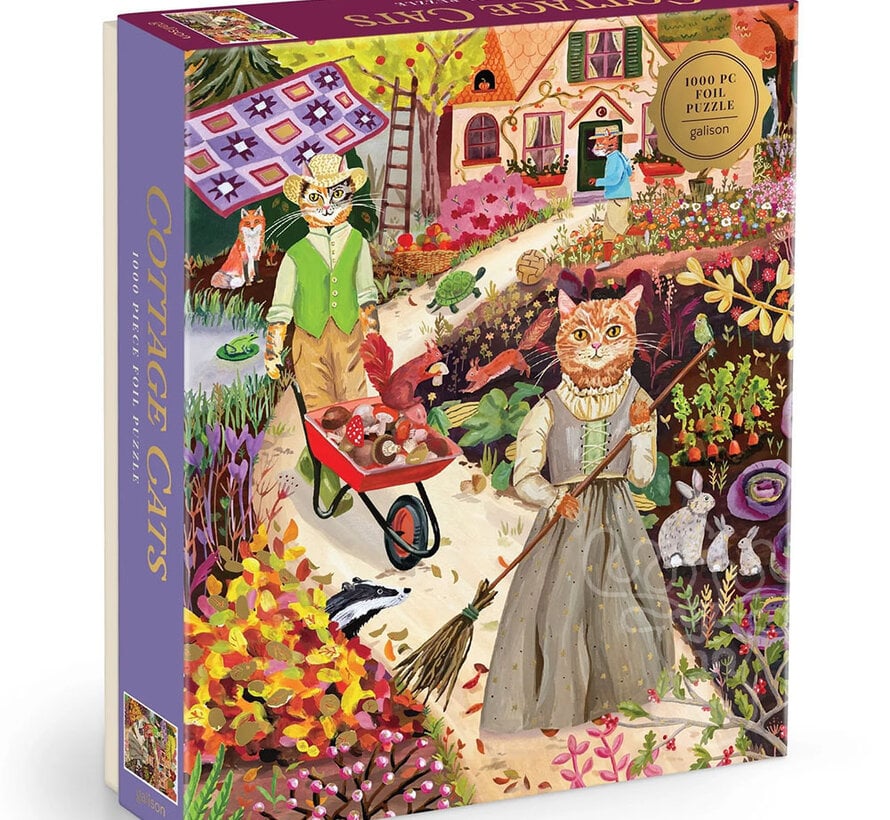 Galison Cottage Cats Foil Puzzle 1000pcs
