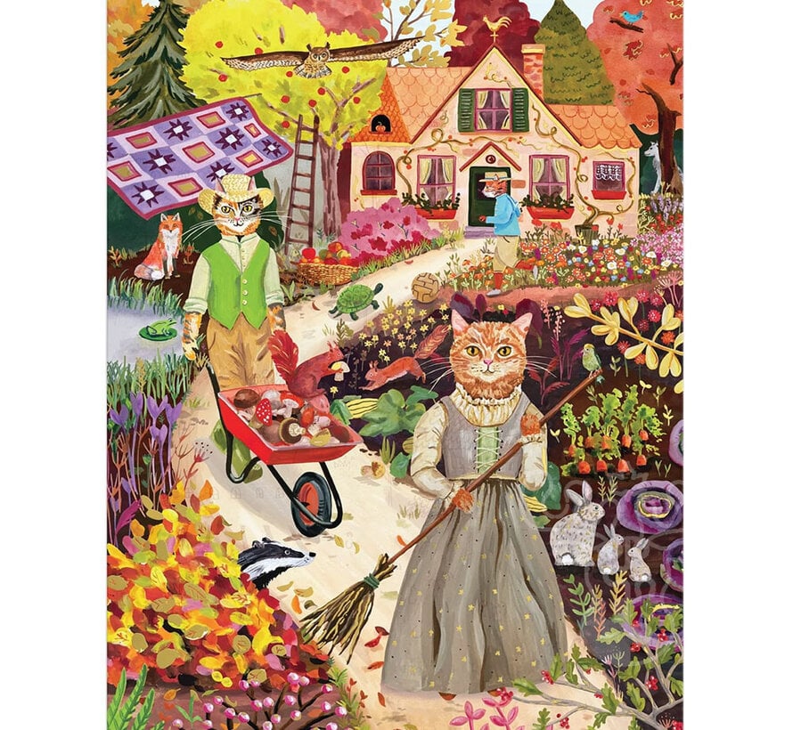 Galison Cottage Cats Foil Puzzle 1000pcs