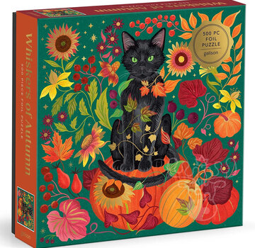 Galison Galison Whiskers of Autumn Foil Puzzle 500pcs