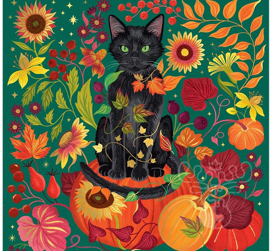 Galison Whiskers of Autumn Foil Puzzle 500pcs